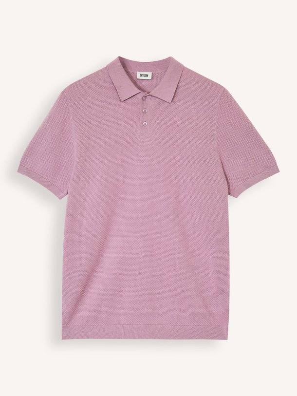 Ontdek de Triton katoenen polo met structuur van Drykorn in de kleur paars bij Orangebag. Op werkdagen voor 21:45 besteld, morgen in huis.