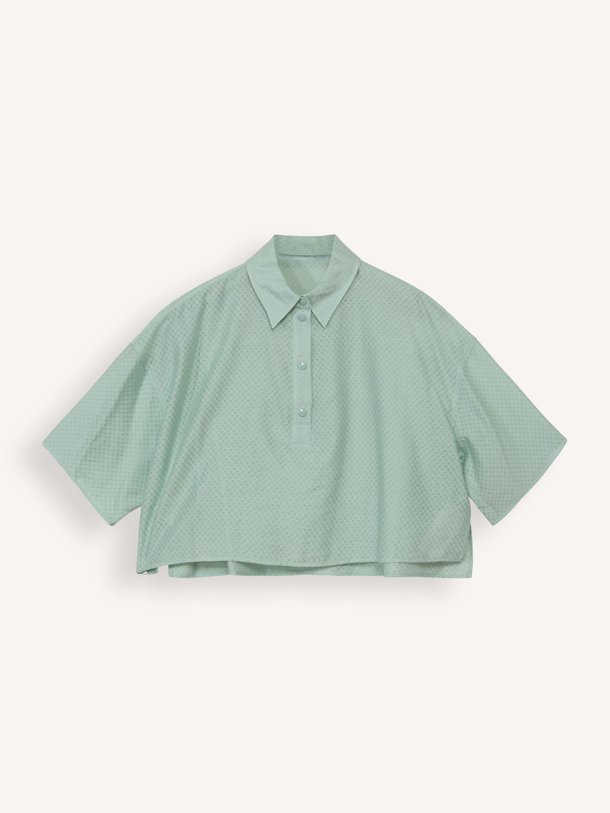 Ontdek de Zylora viscosemix polo top met structuur van Drykorn in de kleur mintgroen bij Orangebag. Op werkdagen voor 21:45 besteld, morgen in huis.
