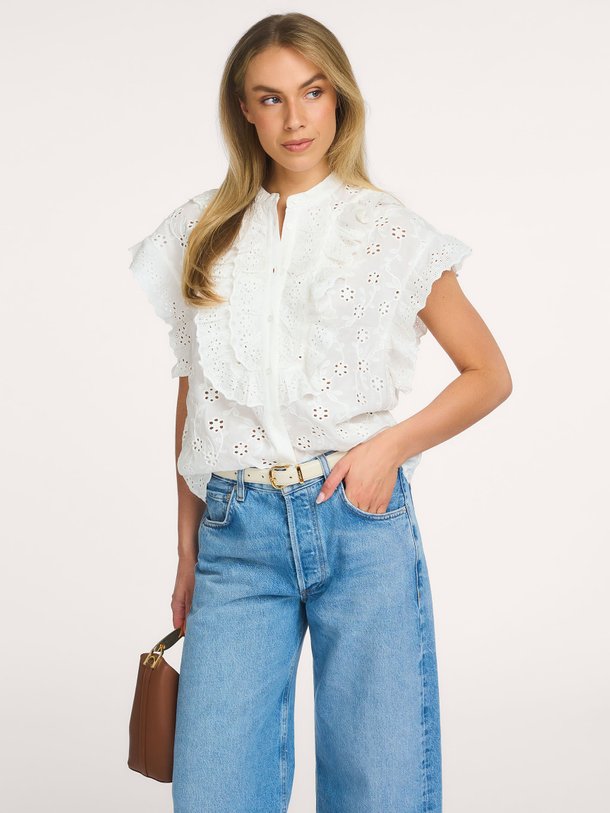 Jellaba, katoenen broderie blouse