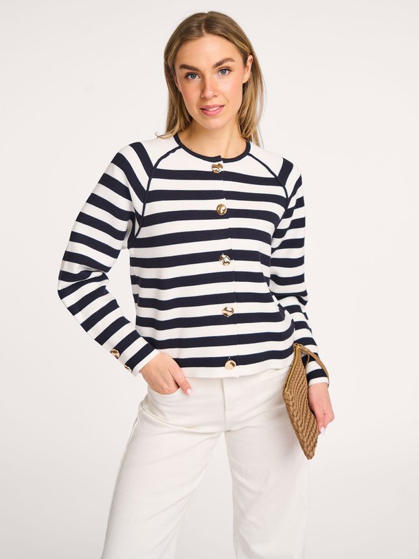 Ontdek de Jasmijn viscosemix gestreept vest van Studio Anneloes in de kleur donkerblauw bij Orangebag. Op werkdagen voor 21:45 besteld, morgen in huis.