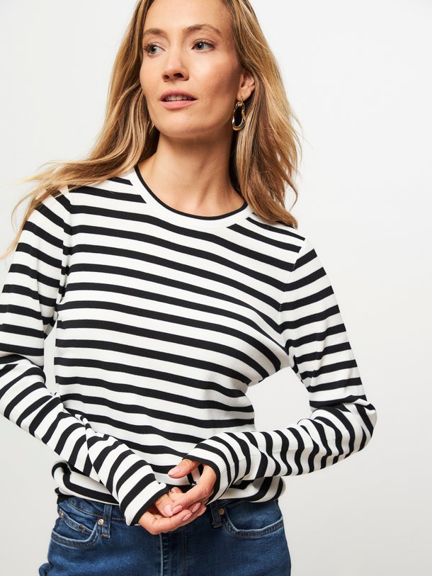 Ontdek de Luna viscosemix trui met gestreept dessin van Studio Anneloes in de kleur off-white bij Orangebag. Op werkdagen voor 21:45 besteld, morgen in huis.