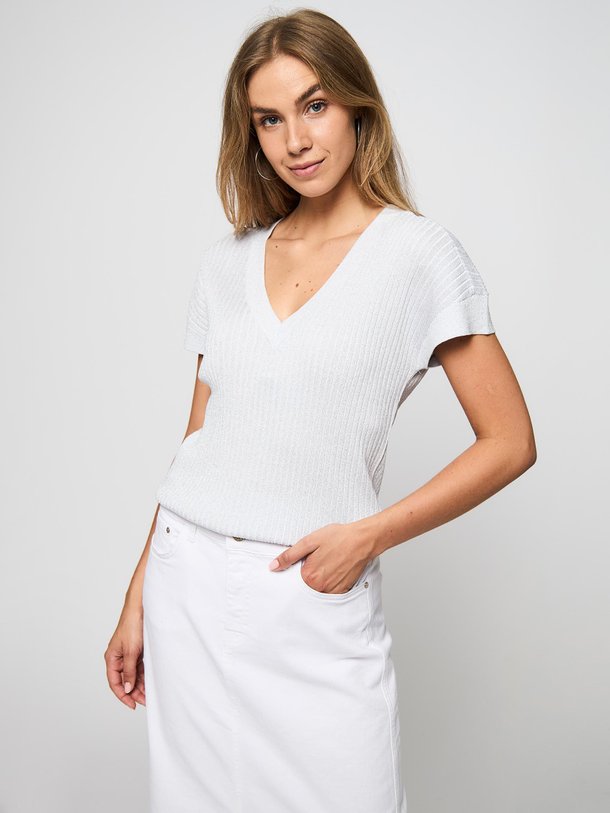 Ontdek de Tanya viscosemix top met lurex van Studio Anneloes in de kleur zilverkleur bij Orangebag. Op werkdagen voor 21:45 besteld, morgen in huis.