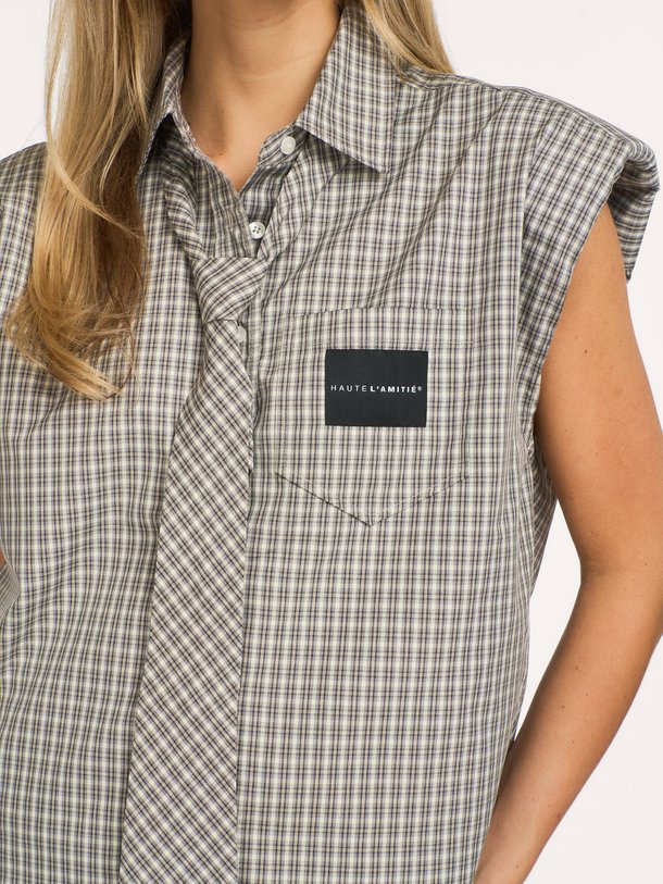 Chess NS Tie Shirt Chess, katoenmix geruite blouse