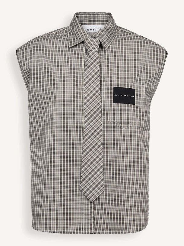 Chess NS Tie Shirt Chess, katoenmix geruite blouse