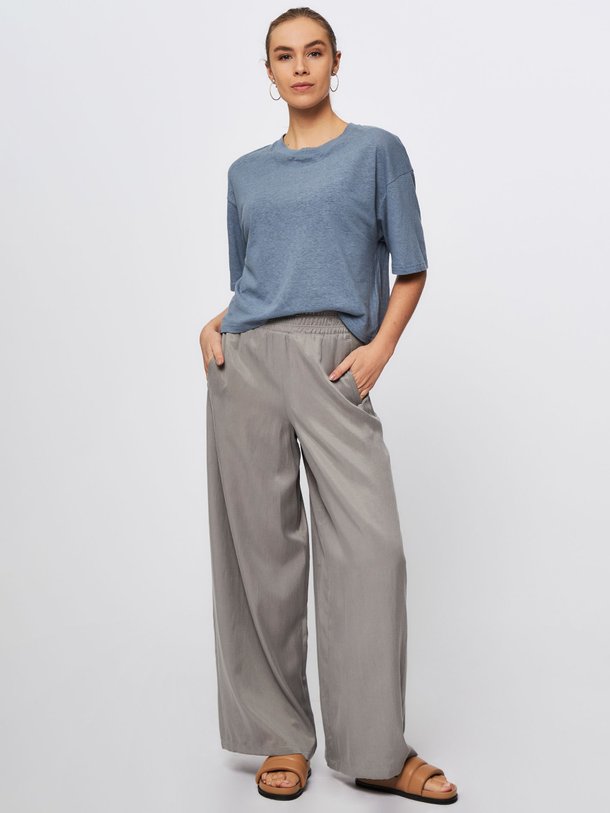 Ontdek de Ceiling cupro/katoenmix palazzo van Drykorn in de kleur grijs bij Orangebag. Op werkdagen voor 21:45 besteld, morgen in huis.