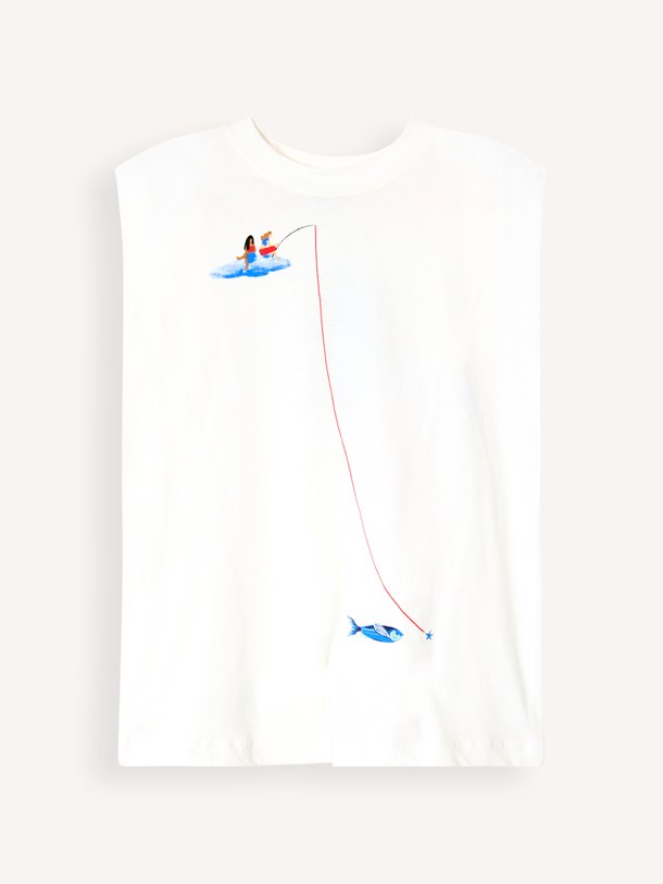 Shop de witte Farm Rio Fishing Dreams tanktop bij Orangebag. Deze katoenen top met subtiele print is de ideale basis voor elke zomerse outfit.