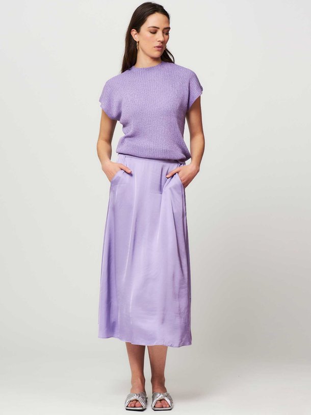 Ontdek de Daphne viscose/rayonmix A-lijn rok van Studio Anneloes in de kleur lila bij Orangebag. Op werkdagen voor 21:45 besteld, morgen in huis.