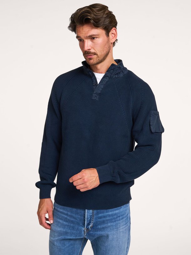 Ontdek de Kierran katoenen rib trui van Drykorn in de kleur donkerblauw bij Orangebag. Op werkdagen voor 21:45 besteld, morgen in huis.