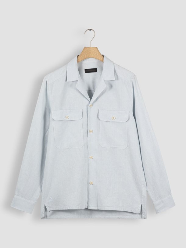 Ontdek de Hallek katoenen/linnenmix overhemd met dessin van Drykorn in de kleur ijsblauw bij Orangebag. Op werkdagen voor 21:45 besteld, morgen in huis.