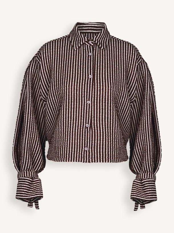 Ontdek de Ivara geweven gestreepte blouse van Studio Anneloes in de kleur Donkerbruin bij Orangebag. Op werkdagen voor 21:45 besteld, morgen in huis.