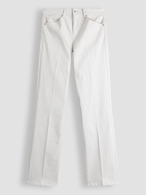 Ontdek de Soap low waist straight fit broek met coating van Drykorn in de kleur lichtgrijs bij Orangebag. Op werkdagen voor 21:45 besteld, morgen in huis.