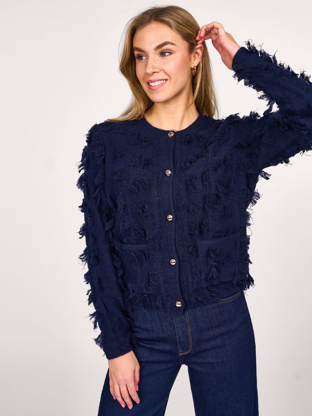 Ontdek de Anka katoenmix vest met franjes van Studio Anneloes in de kleur donkerblauw bij Orangebag. Op werkdagen voor 21:45 besteld, morgen in huis.