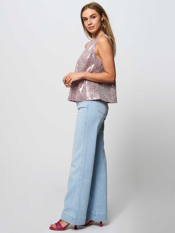 Ontdek de Ebony geweven pailletten top van Studio Anneloes in de kleur roze bij Orangebag. Op werkdagen voor 21:45 besteld, morgen in huis.