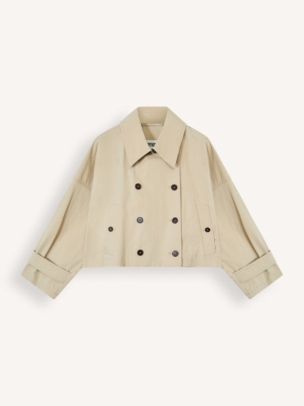 Ontdek de Helsby katoenmix trenchcoat van Drykorn in de kleur Beige bij Orangebag. Op werkdagen voor 21:45 besteld, morgen in huis.