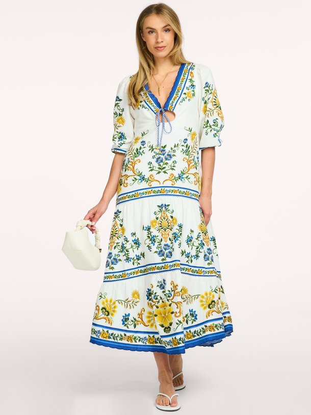 Emily, linnen/viscosemix maxi jurk