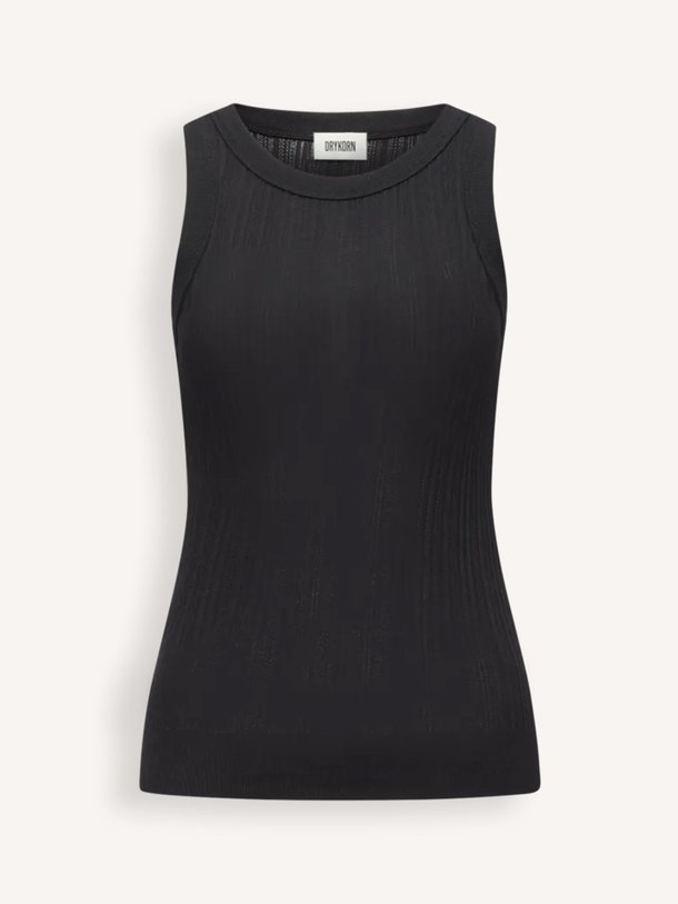 Ontdek de Olina katoenen gestreepte rib tanktop van Drykorn in de kleur zwart bij Orangebag. Op werkdagen voor 21:45 besteld, morgen in huis.