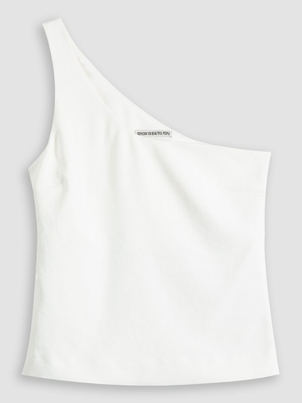 Ontdek de Jaral geweven one shoulder top van Drykorn in de kleur off-white bij Orangebag. Op werkdagen voor 21:45 besteld, morgen in huis.