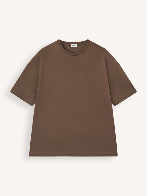 Ontdek de Kayro katoenen T-shirt van Drykorn in de kleur Bruin bij Orangebag. Op werkdagen voor 21:45 besteld, morgen in huis.