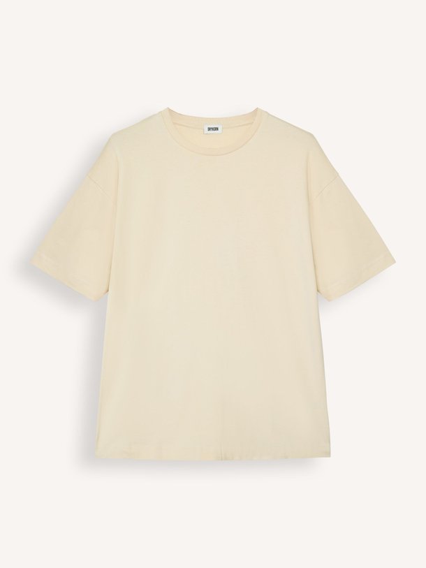 Ontdek de Kayro katoenen T-shirt van Drykorn in de kleur Off-white bij Orangebag. Op werkdagen voor 21:45 besteld, morgen in huis.