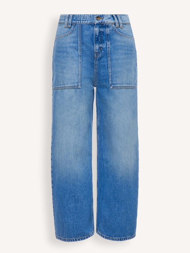 Ontdek de Derive mid waist barrel fit non-stretch jeans van Drykorn in de kleur Blauw bij Orangebag. Op werkdagen voor 21:45 besteld, morgen in huis.