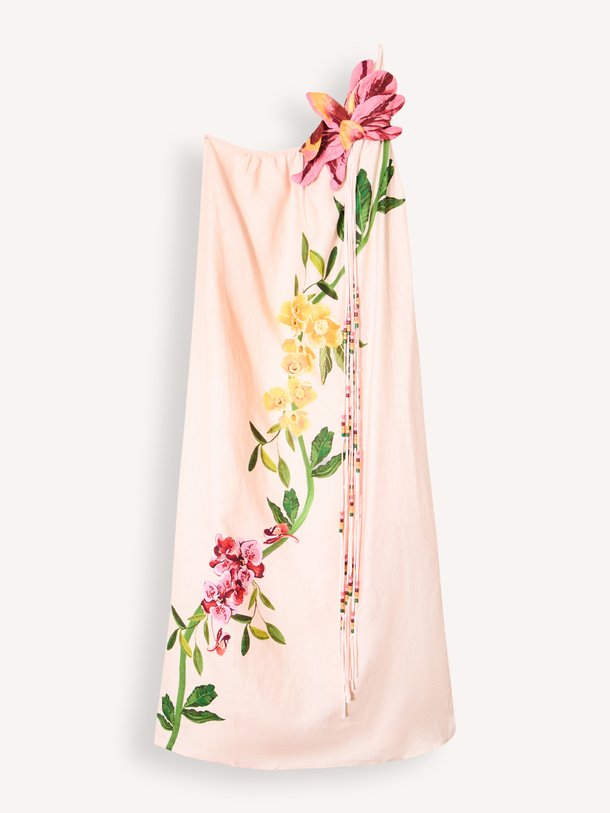 Garden Terrace, linnen one shoulder dress