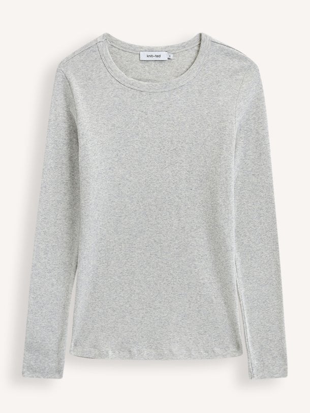 Kaley, katoenmix gemêleerde rib longsleeve