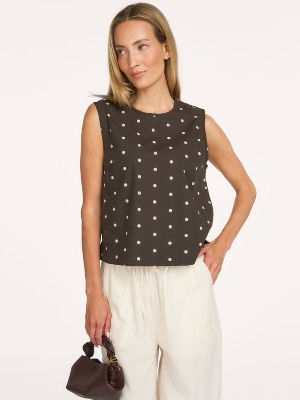 Polly Dot Top Polly, katoenen top met stippen