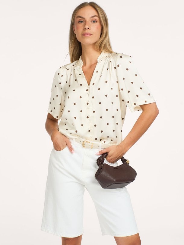 Torana, geweven blouse met stippen