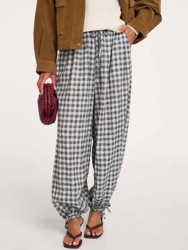 Roxane Balloon Check Pants Roxane, katoenen geruite balloon broek