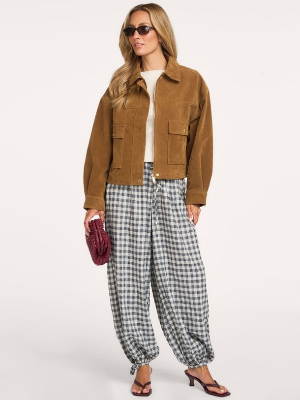 Roxane Balloon Check Pants Roxane, katoenen geruite balloon broek