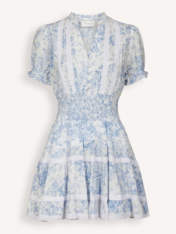 Constance Porcelain Dress Constance, viscose jurk met print