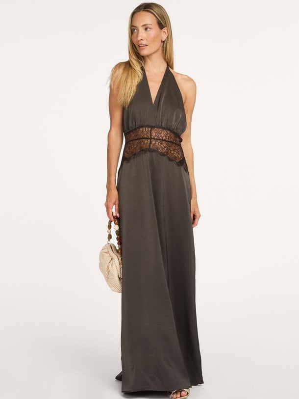 Jasine Heavy Sateen Dress Jasine, geweven maxi jurk