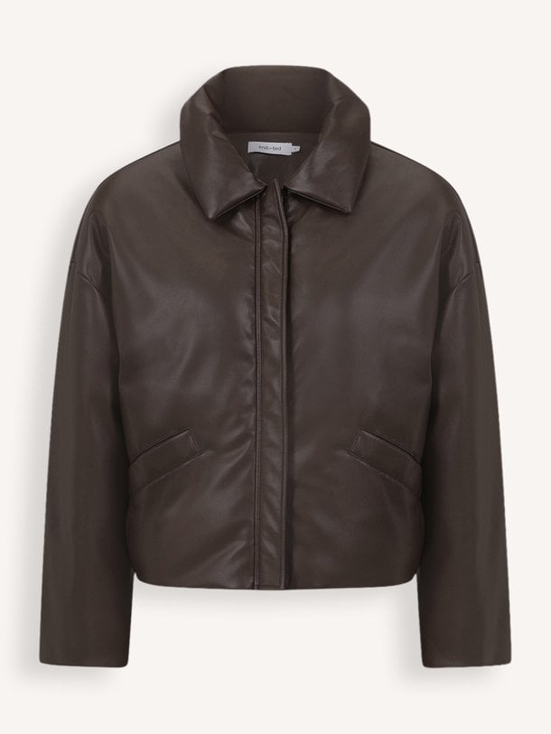 Sasha Jacket Sasha, leatherlook gewatteerd jack