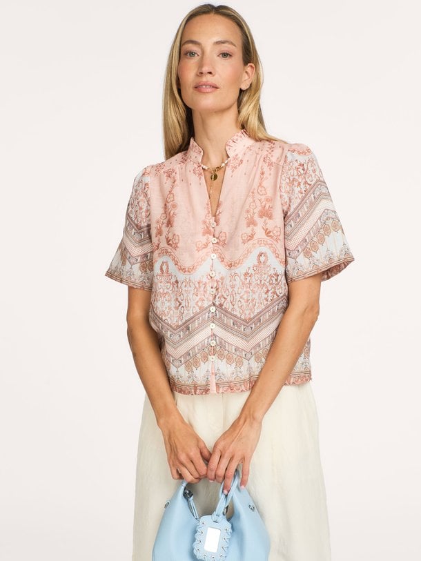 Torana Flower Border Blouse Torana, geweven blouse