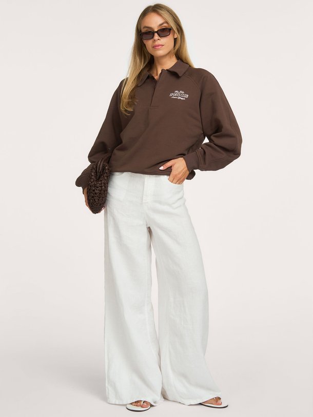 Alix, katoenen polo sweater met logo