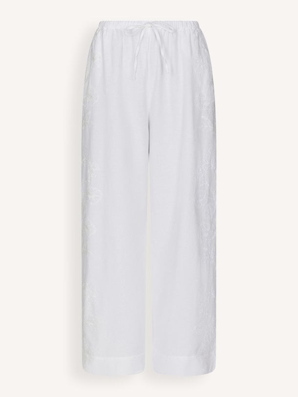 Heifa Embroidery Pants Heifa, katoenen broek met borduursel