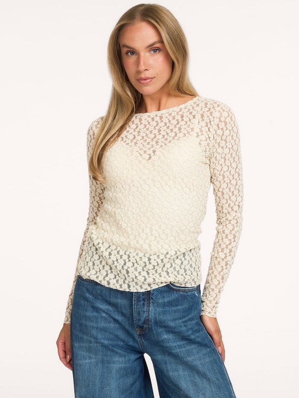Lacey Top Lacey, katoenmix top