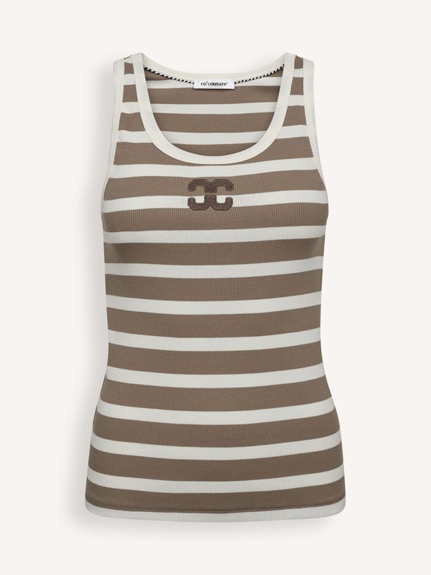GrannyCC Rib Emb. Tank Top Granny, katoenmix gestreepte tanktop