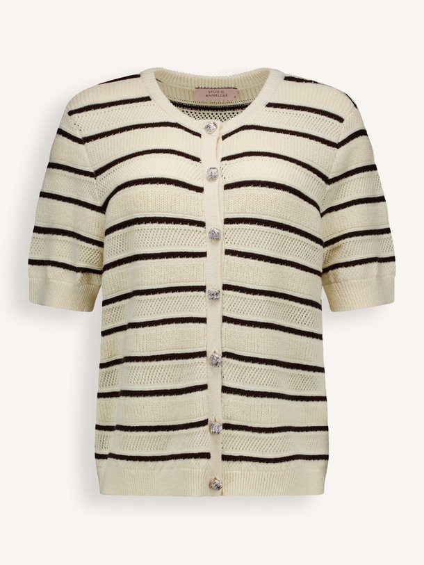 Yara stripe cardigan Yara, katoenmix gestreept vest