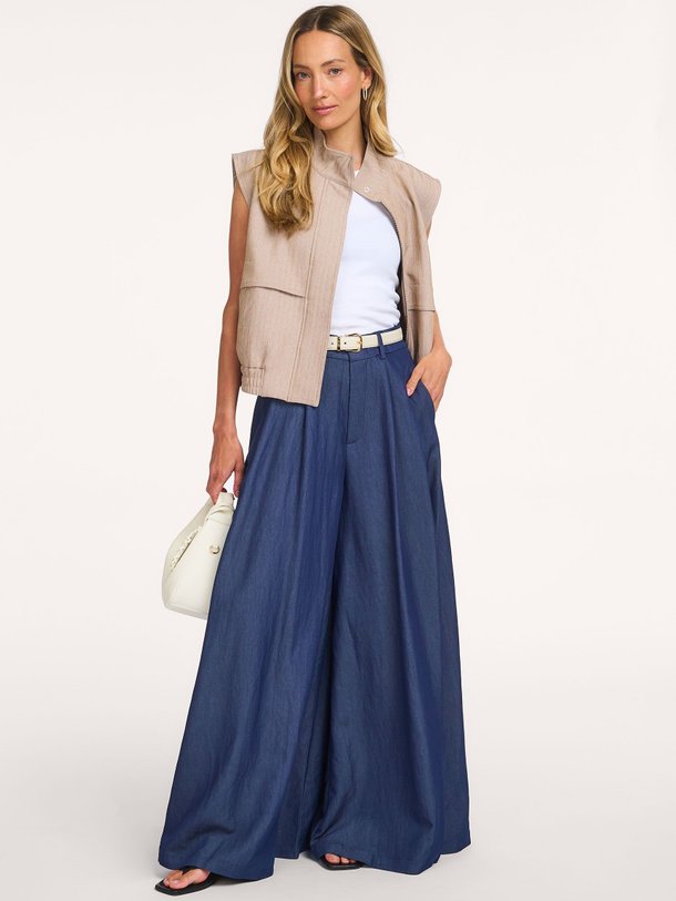 Abiola, geweven wide leg broek