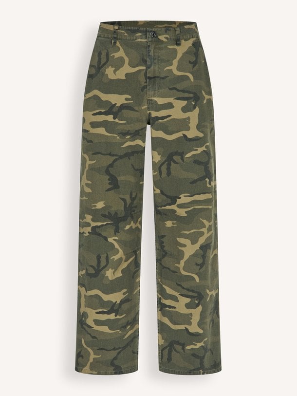 Athenemd Pants Athene, mid waist loose fit camo jeans