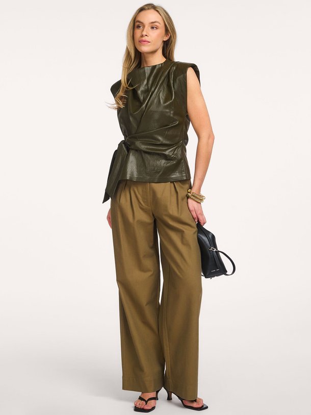 GittCC Pleat Top Gitt, leatherlook top