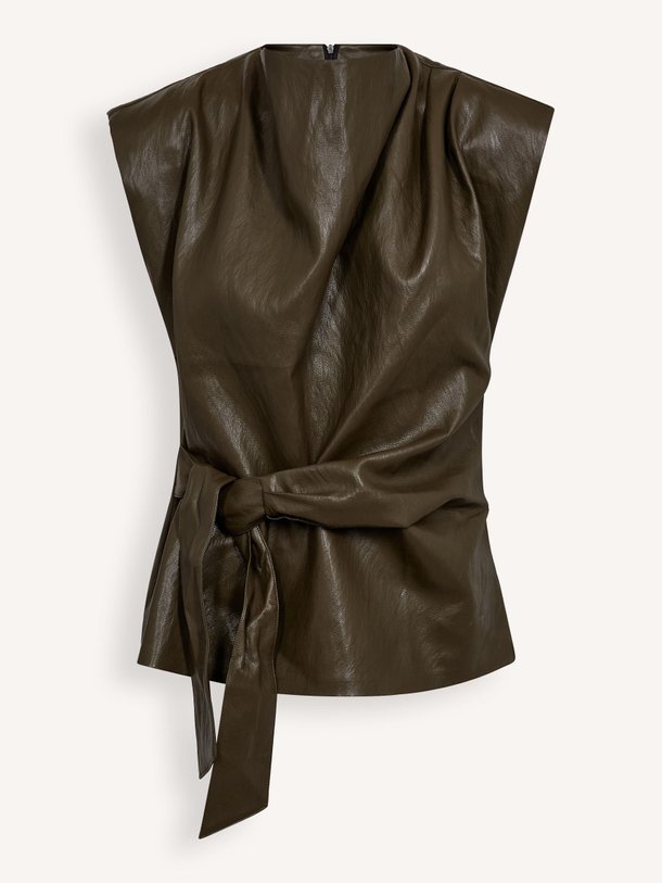 GittCC Pleat Top Gitt, leatherlook top