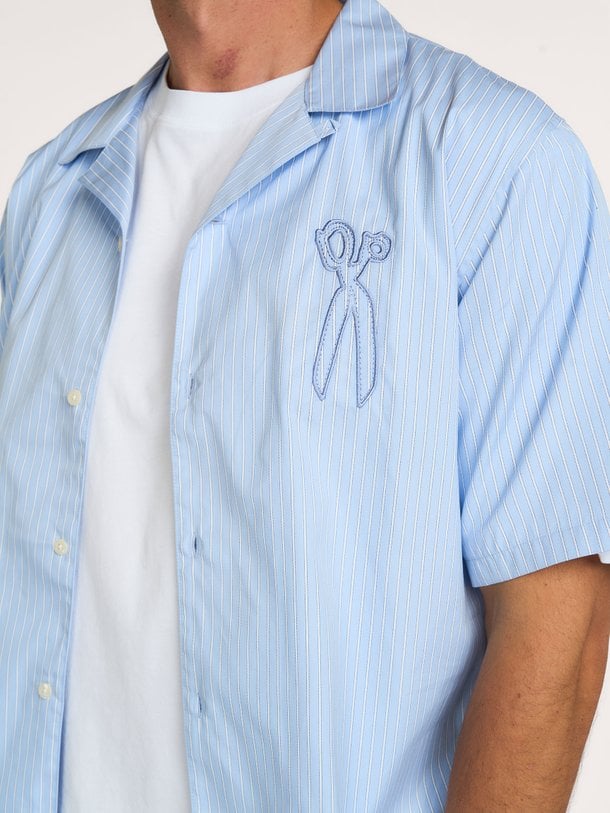 SCISSOR PATCH BOWLING SHIRT CPS Katoen gestreept overhemd met logo