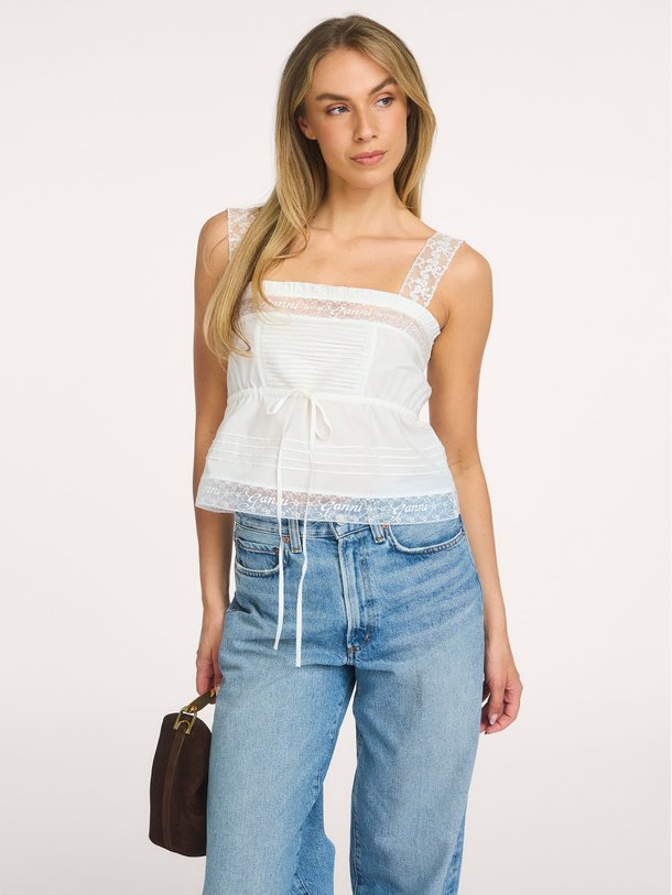 Cotton Voile Lace Slip Top
