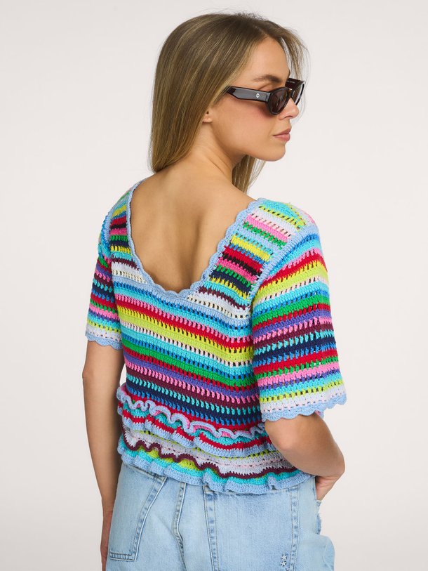 Organic cotton gestreepte top