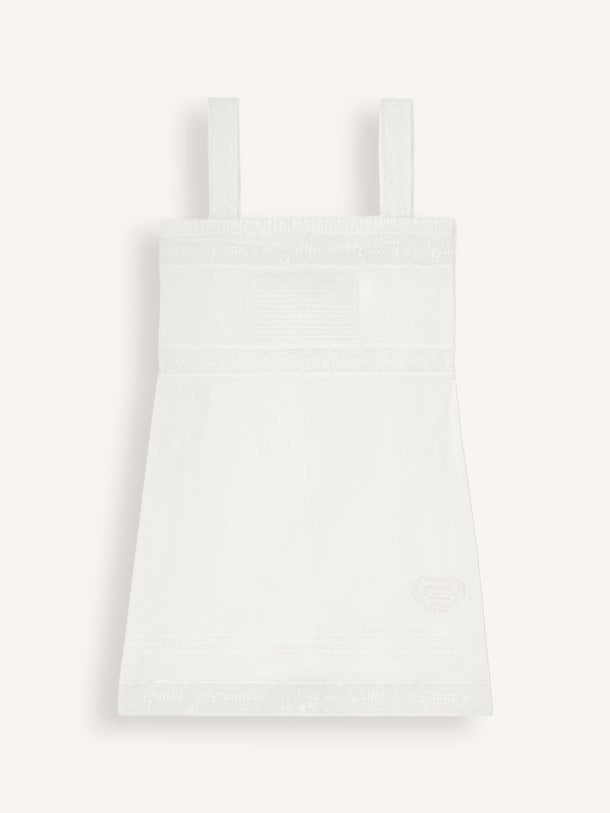Cotton Voile Mini Lace Slip Dress Organic cotton jurk