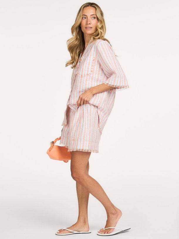 Linen Stripe Shorts Linnen gestreepte short