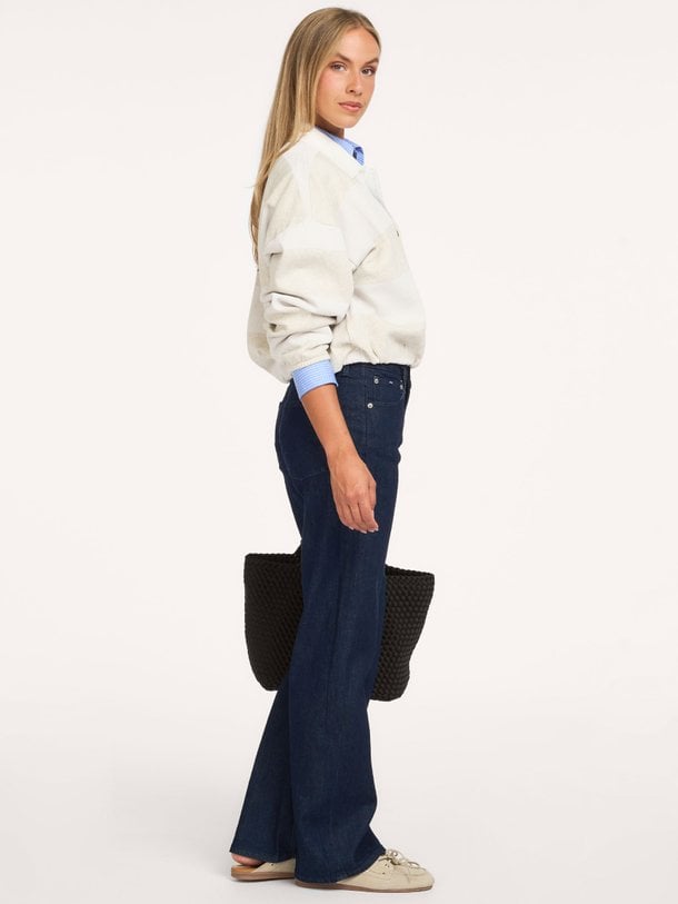 Organic cotton gestreepte polo sweater