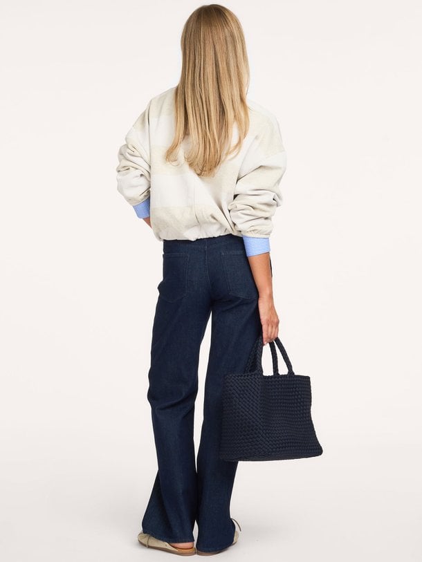 Organic cotton gestreepte polo sweater
